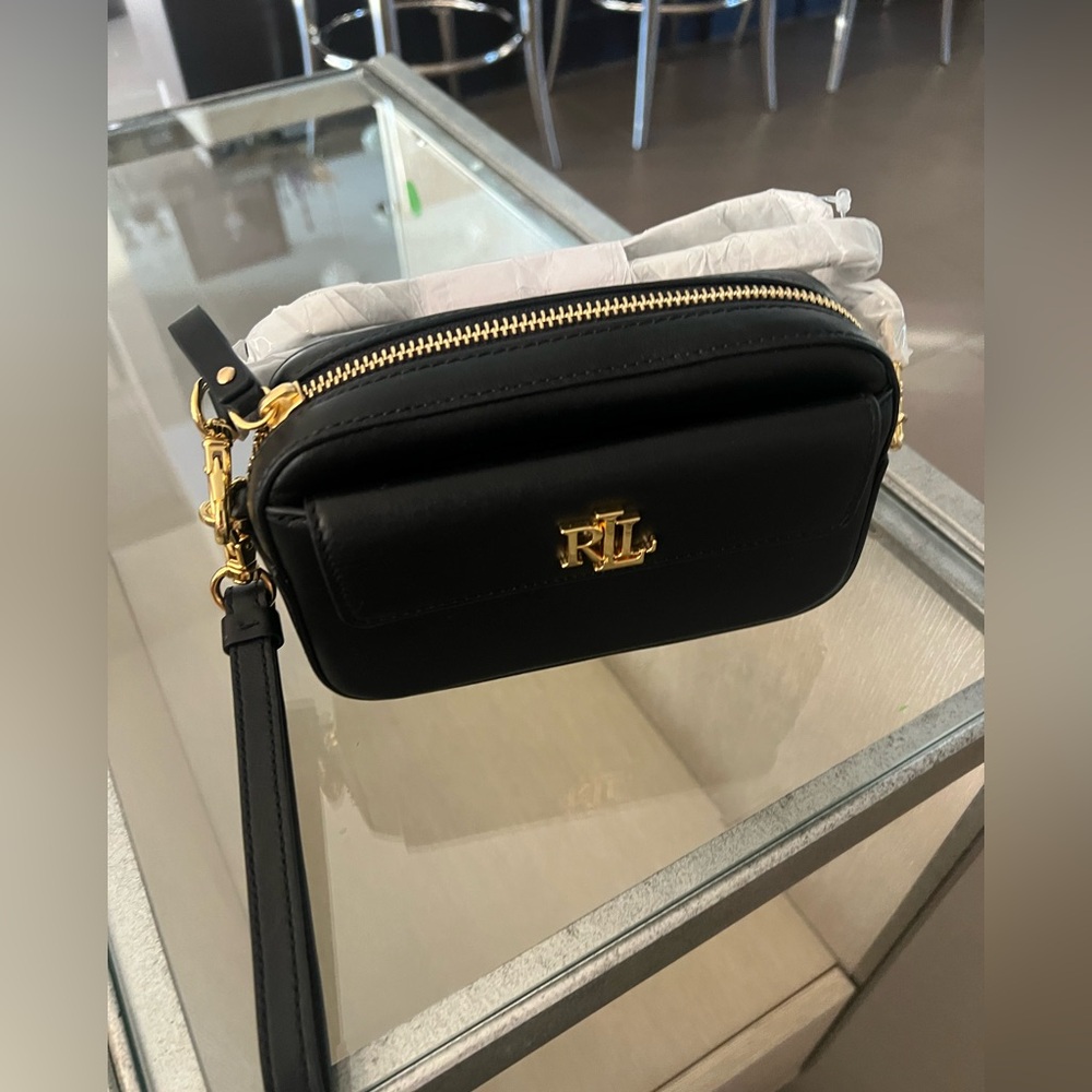 🆕 Lauren Ralph Lauren Leather Small Marcy Convertible Pouch - Picture 4 of 17
